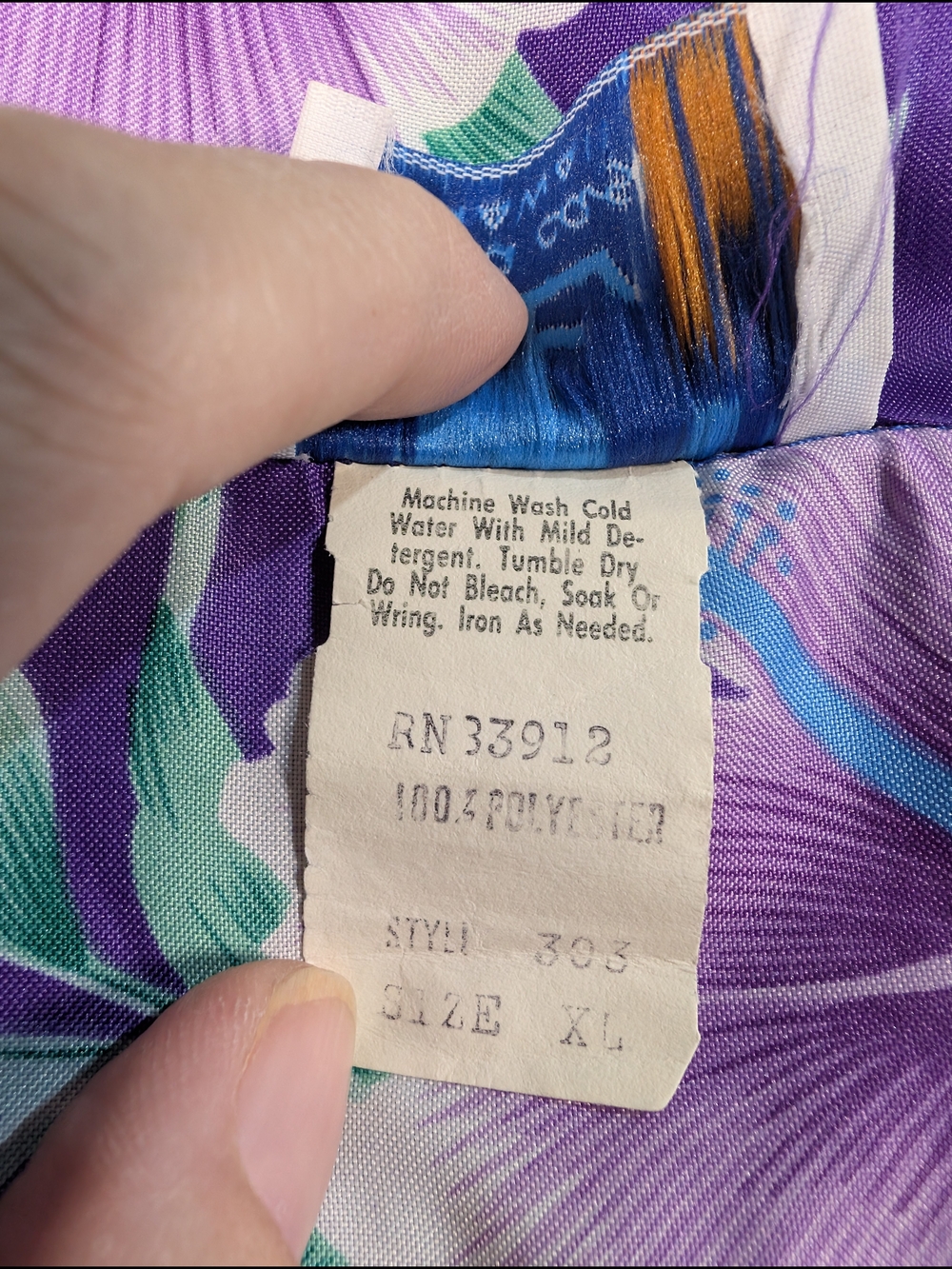 Vintage Purple Floral Hawaiian Button-Up Shirt - Picture 4 of 4